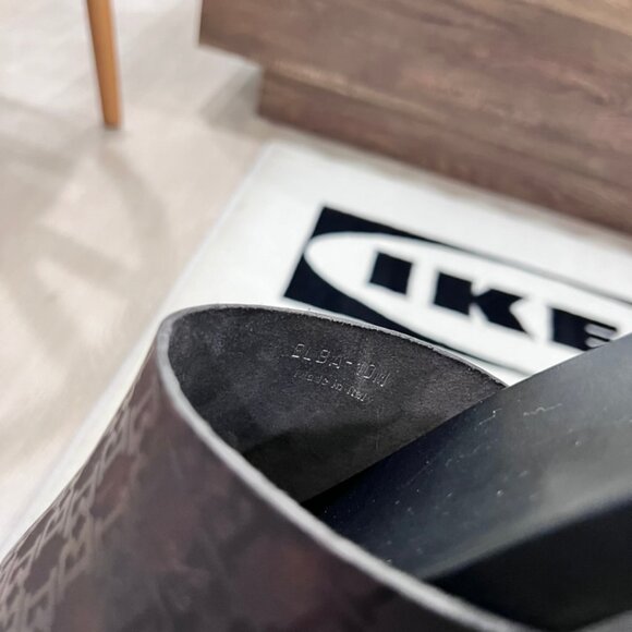 Bruno Magli Elba Hash Logo Leather Pool Slides